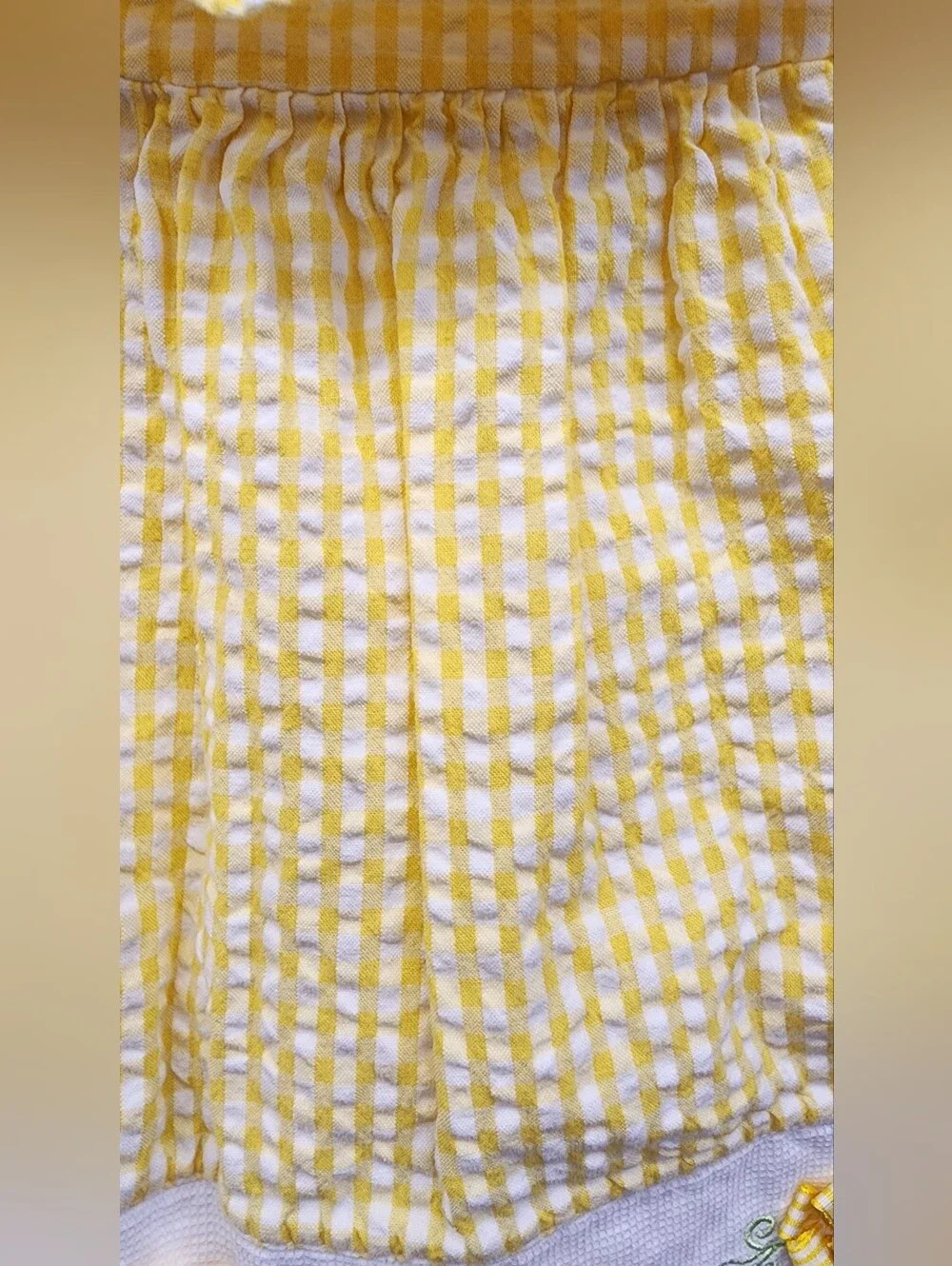 2nd Step 18M Yellow Gingham Seersucker Dress & Bloomer Set